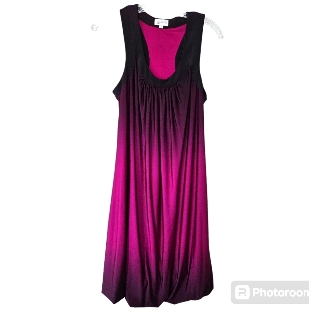 Oleg Cassini purple pink ombre sleevless bubble mini dress size 2